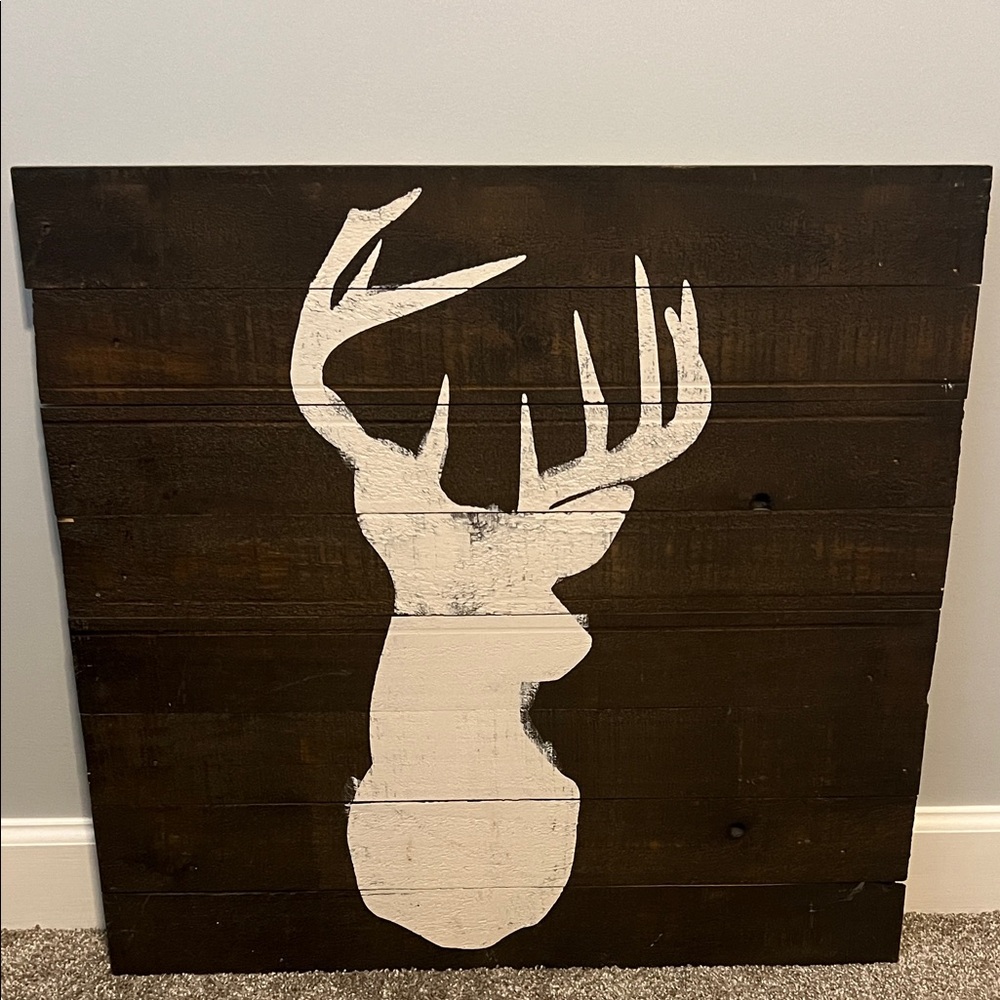 Rustic Brown and White Deer Wall Art